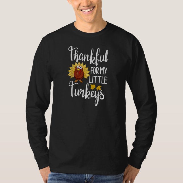 Camiseta Womens Thankful For My Little Turkeys Family Thank (Frente)