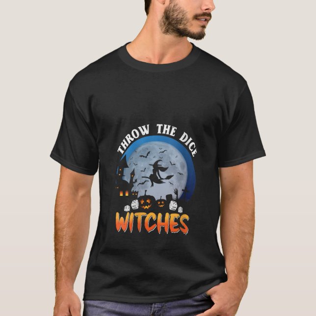 Camiseta Womens Throw The Dice Witches Bunco Party Funny Ha (Frente)