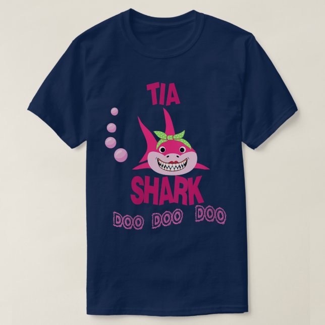 Camiseta Womens Tia Shark Gift AuntPlayera para Tia en Espa (Frente do Design)