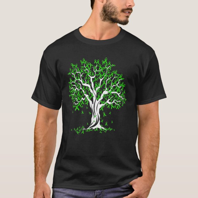 Camiseta Womens Tree Green Ribbon Of Life Kidney Disease Aw (Frente)