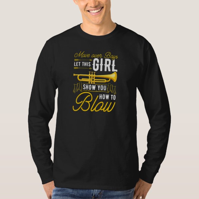 Camiseta Womens Trumpet Jazz Music Move over Boys   (Frente)