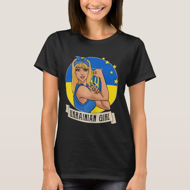 Camiseta Womens Ukrainian Girl Ukraine Flag Merchandise Ukr (Frente)