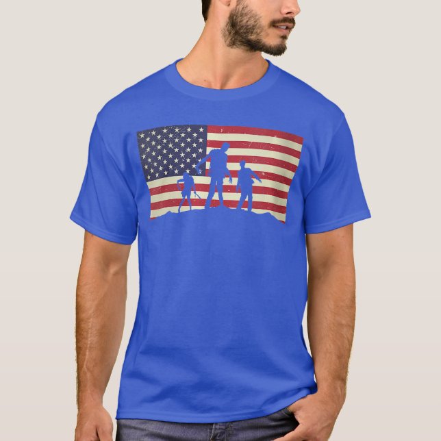 Camiseta Womens USA American Flag Distressed Halloween Zomb (Frente)