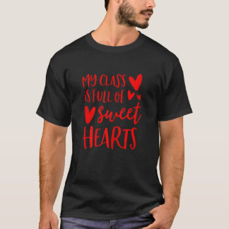 Camiseta Womens Valentines Day Teacher Shirt My Class is Fu