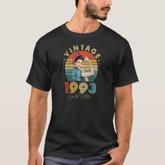 Camiseta Womens Vintage 1993 aniversário de 30 anos de 30 a