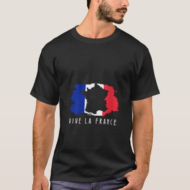 Camiseta Womens Vive la france French Flag Bastille Day 202 (Frente)