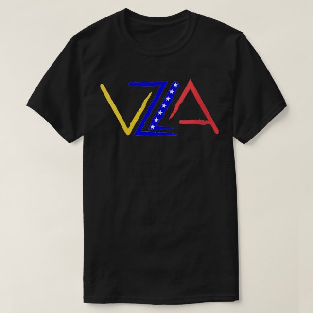 Camiseta Womens VZLA Logotipo 7 estrelas Venezuela (Frente do Design)