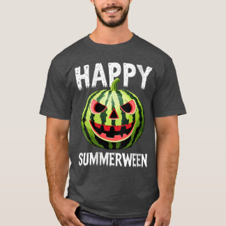 Camiseta Womens Watermelon Jackolantern Summer Halloween Ha