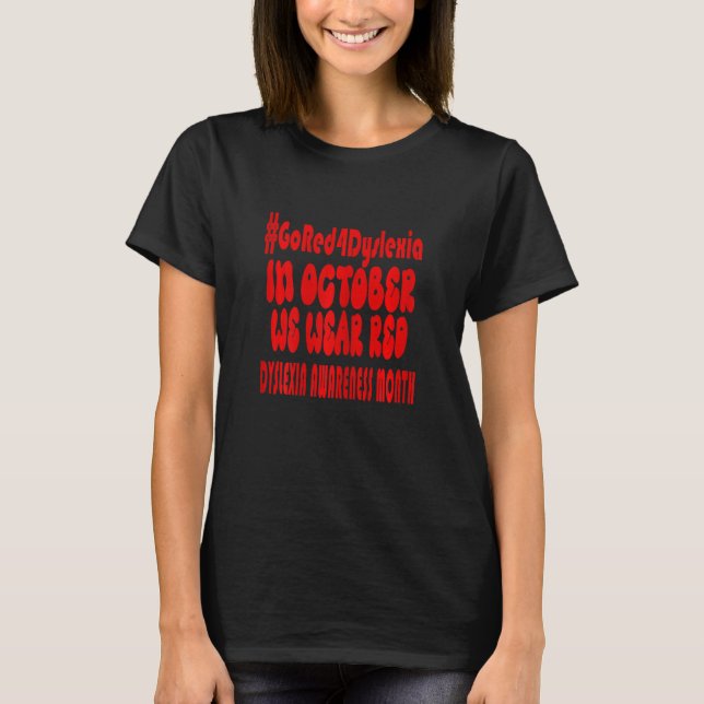 Camiseta Womens Wear Red to Support in Dyslexia Awareness M (Frente)