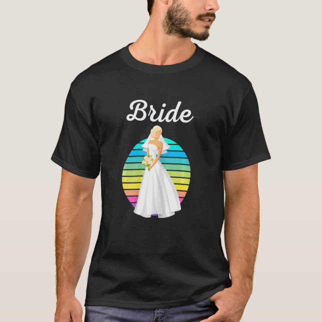 Camiseta Womens Wedding Bride Just Married Womens Wedding B (Frente)