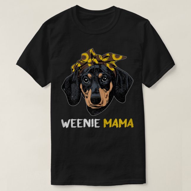 Camiseta Womens Weenie Mama Doxie Mãe Cão Dachshund Amantes (Frente do Design)