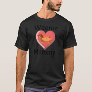 Camiseta Womens Weenie Mamãe Dachshund Weiner Dog Heart Lo