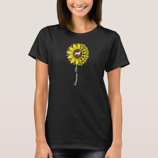 Camiseta Womens Weimaraner Mom For Women Sunflower Weimaran (Frente)