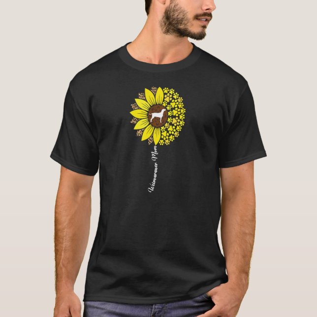 Camiseta Womens Weimaraner Mom For Women Sunflower Weimaran (Frente)