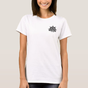 Camiseta Womens White Tee, Logotipo Preto, Cor De Fnt/Cheio