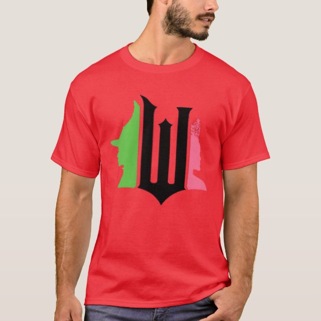 Camiseta Womens Wicked Pink Green Front Back VNeck girl (Frente)