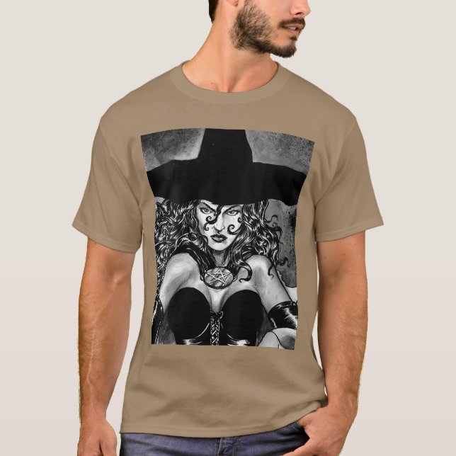 Camiseta Womens WICKED WITCH GOTH GIRL HORROR Witchcraft Il (Frente)