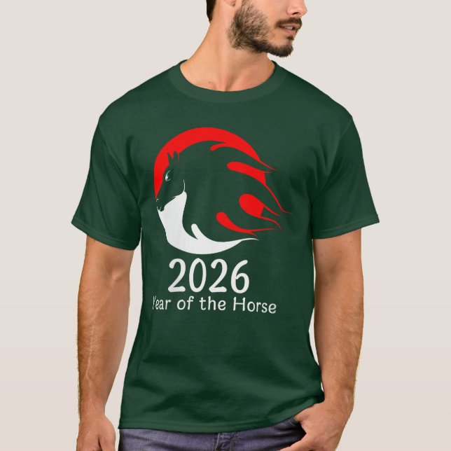Camiseta Womens Year ofhe Horse 2026 Fire Horse Chinese Zod (Frente)