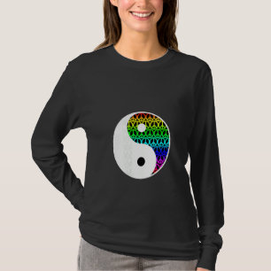 Camiseta Womens Yin e Yang Símbolo de Paz Sinalização de Am