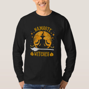 Camiseta Womens Yoga Namaste Witches Meditam Cos de Hallowe
