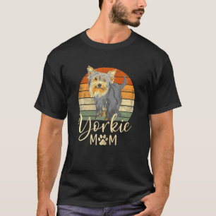 Camiseta Womens Yorkie Mãe Retro Yorkshire Terrier Dog Mam