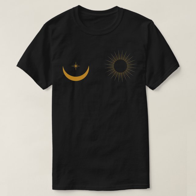Camiseta Womenu2019s Sun Moon e Star Celestial Goddess Te (Frente do Design)