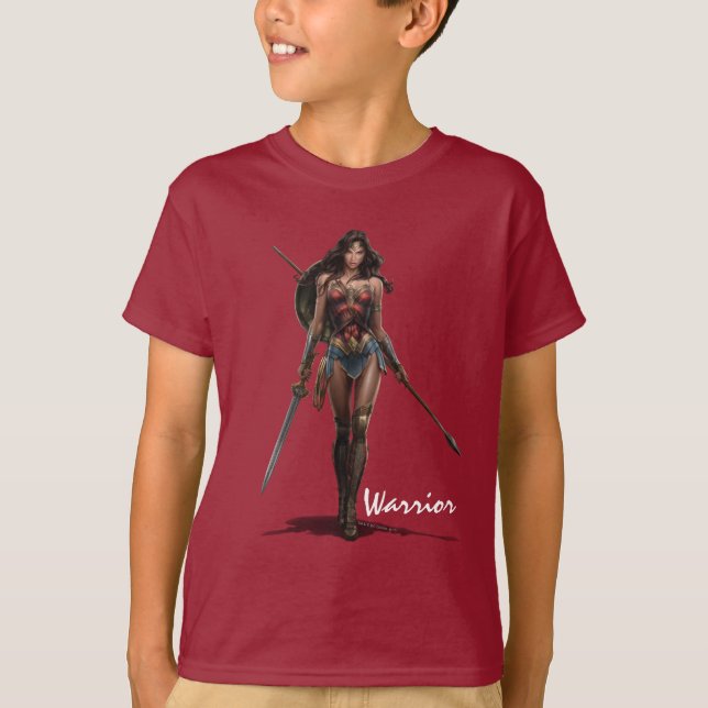 Camiseta Wonder Woman Battle-Ready Comic Art (Frente)