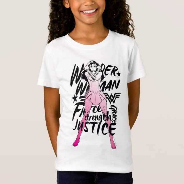 Camiseta Wonder Woman Brush Typography Art (Frente)