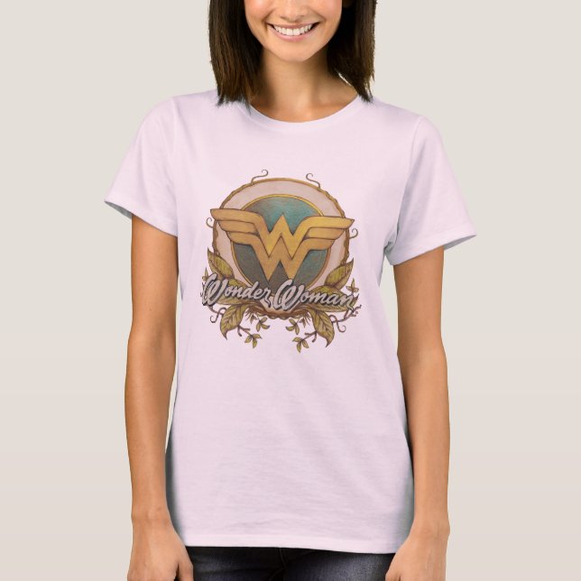 Camiseta Wonder Woman Foliage Sketch Logo (Frente)