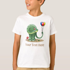 Camiseta Wonderful Dinosaur Holding the Birthday Balloons
