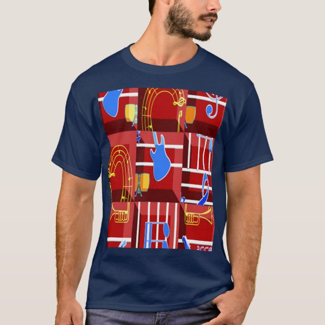Camiseta Wonderful Music Blue Summer Vibes Geometric Romant (Frente)