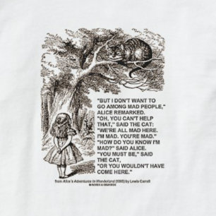 Camiseta Wonderland Alice Vai Entre A Citação De Pessoas