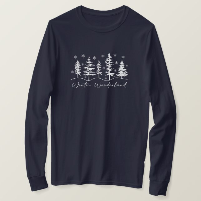 Camiseta Wonderland Winter Long Sleeve T Shirt (Frente do Design)