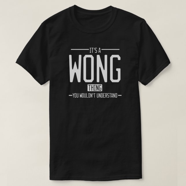 Camiseta Wong, sobrenome engraçado, família engraçada (Frente do Design)