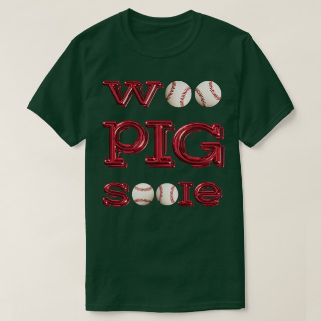 Camiseta Woo Pig Baseballs (Frente do Design)