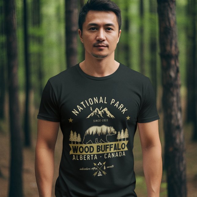Camiseta Wood Buffalo National Park Vintage Bear (Criador carregado)