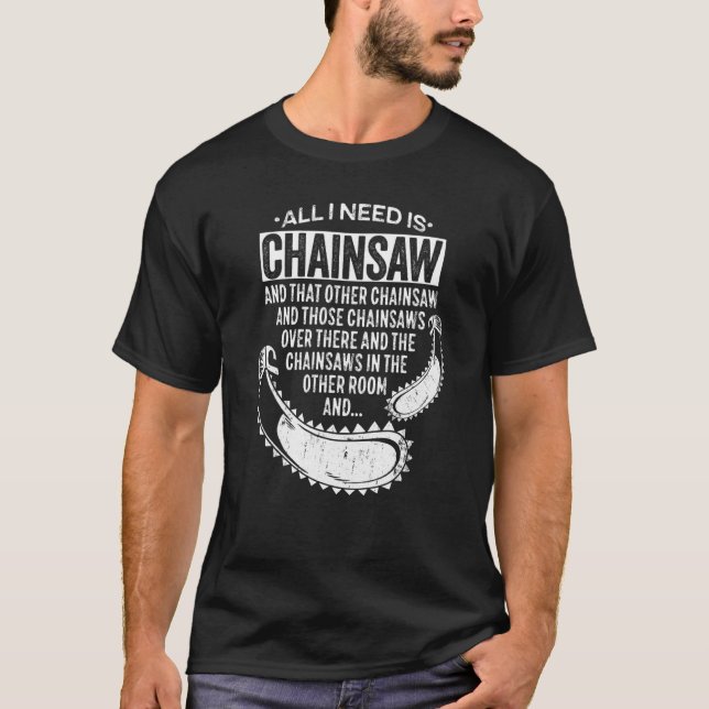 Camiseta Wood Chainsaw Chop para Lumberjack (Frente)