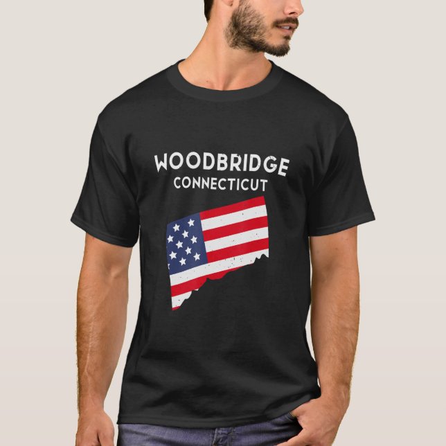 Camiseta Woodbridge Connecticut EUA State America Viagem Co (Frente)