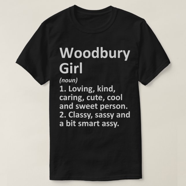 Camiseta WOODBURY GIRL NJ NOVA JERSEY Funny City Raízes (Frente do Design)