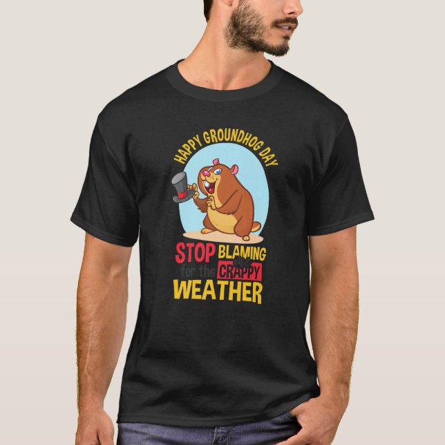Camiseta Woodchuck Happy Groundhog Day (Frente)