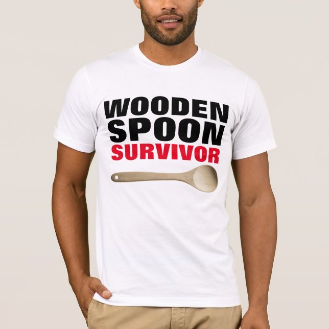 Camiseta WOODEN SPOON SOBREVIVOR T-shirts Engraçadas (Frente)