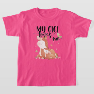 Camiseta Woodland Deer Doe and Baby Fawn My Gigi Me ama