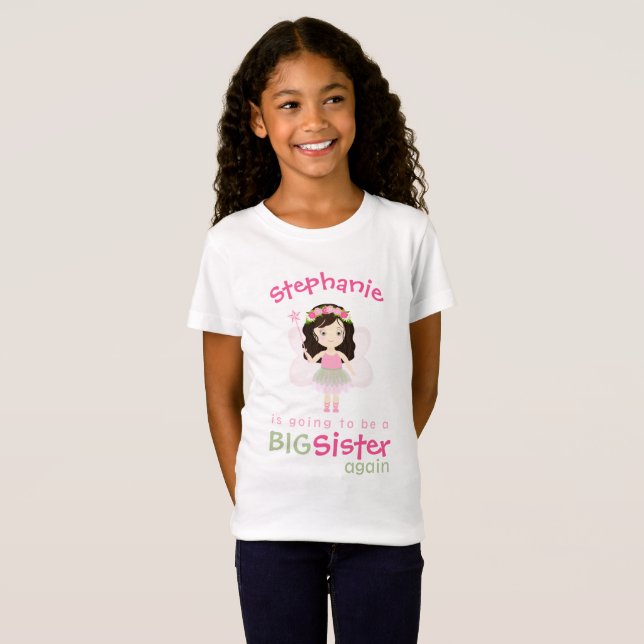 Camiseta Woodland Fairy Princess Big Sister Novamente (Frente Completa)