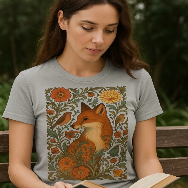 Camiseta Woodland Grace Fox Motif in Bloom (Criador carregado)