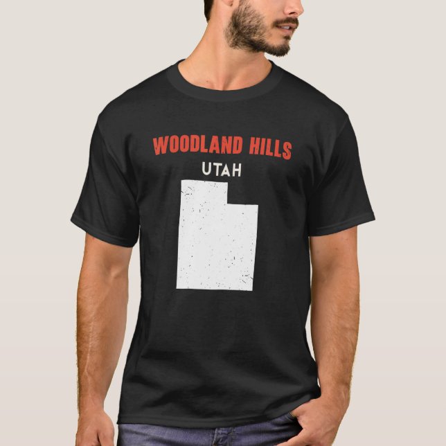 Camiseta Woodland Hills Utah USA State America Travel Utaha (Frente)