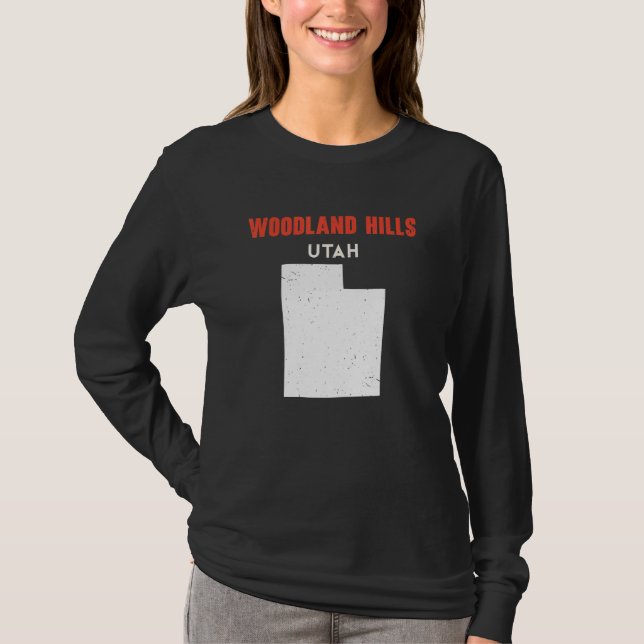 Camiseta Woodland Hills Utah USA State America Travel Utaha (Frente)
