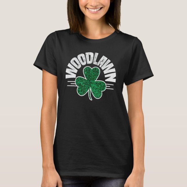 Camiseta Woodlawn Bronx Dia de São Patrício Engraçado Irlan (Frente)