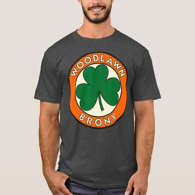 Camiseta Woodlawn Bronx NY Irish Shamrock Vintage Road (Frente)