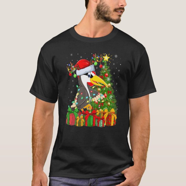 Camiseta Woodpecker Bird  Xmas Holiday Woodpecker Christmas (Frente)
