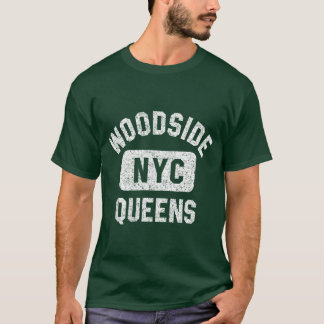Camiseta Woodside Queens NYC Estilo Academia Branco Envelhe